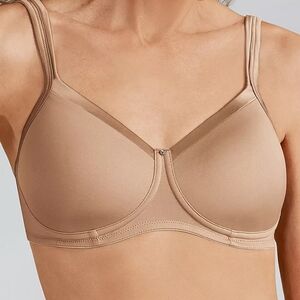 Amoena Lara Satin 44214 Women's Padded Cup Bra Nude Adjustable Straps Size 34DD